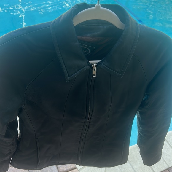 Vintage Tannery West SOFT Black LEATHER Biker Moto Jacket Sz S EUC - Picture 13 of 17